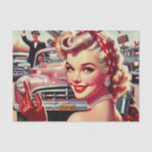 Schattige  1950s Meisje Tissuepapier (Voorkant)