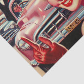 Schattige  1950s Meisje Tissuepapier (Detail)