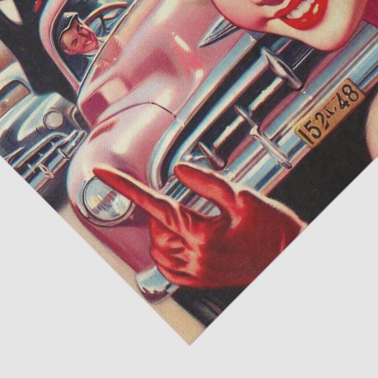 Schattige  1950s Meisje Tissuepapier (Detail)