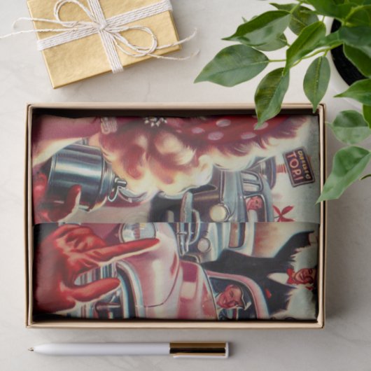 Schattige  1950s Meisje Tissuepapier (Geschenk)