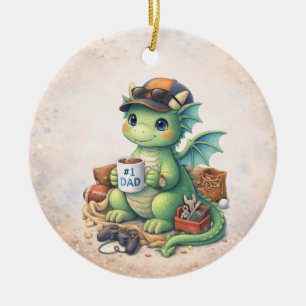 Schattige #1 Vader Draak Kerst Ornament