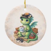Schattige #1 Vader Draak Kerst Ornament (Achterkant)