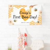 Schattige 1e Bij-dag! Eerste verjaardag Spandoek (Insitu)