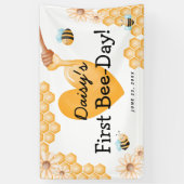 Schattige 1e Bij-dag! Eerste verjaardag Spandoek (Verticaal)