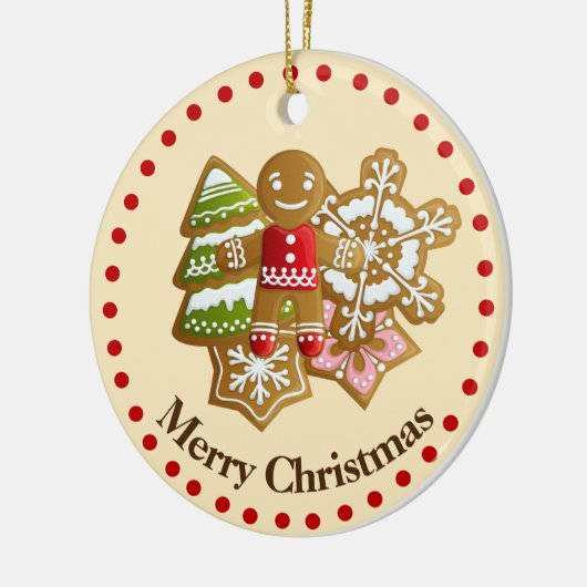 Schattige 1e kerstakerkoekjes keramisch ornament (Links)