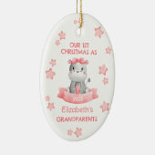Schattige 1e Kerstmis Grootouders Baby Meisje Hipp Keramisch Ornament (Rechts)