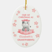 Schattige 1e Kerstmis Grootouders Baby Meisje Hipp Keramisch Ornament (Voorkant)
