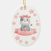 Schattige 1e Kerstmis Grootouders Baby Meisje Hipp Keramisch Ornament (Achterkant)