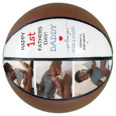 Schattige 1e Vaderdag Papa Fotocollage Basketbal (Voorkant)
