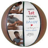 Schattige 1e Vaderdag Papa Fotocollage Basketbal (Verticaal)