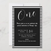 Schattige 1e Verjaardag Foto zwart-wit Kaart (Achterkant)