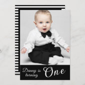 Schattige 1e Verjaardag Foto zwart-wit Kaart (Voorkant / Achterkant)
