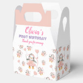 Schattige 1e Verjaardag Pinguïn Ballerina Roze Fee Bedankdoosjes (Geopend)