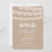 SCHATTIGE 1e verjaardagsfeest UITNODIGEN rustieke  Kaart (Voorkant)