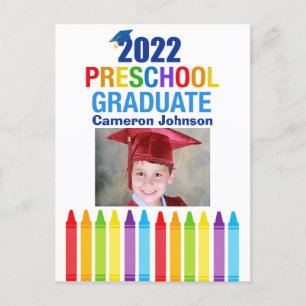 Schattige 2022 peuterschool afgestudeerde foto aan briefkaart