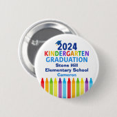 Schattige 2024 Kleuterschool Afstuderen Ronde Button 5,7 Cm (Voorkant /achterkant)