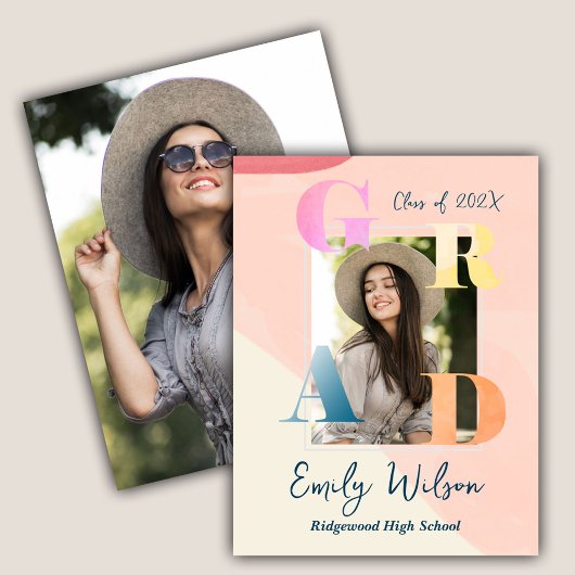 Schattige 2025 AFSTUDEERDER 2 Foto Afstuderen Aank Briefkaart