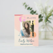 Schattige 2025 AFSTUDEERDER 2 Foto Afstuderen Aank Briefkaart (Staand voorkant)