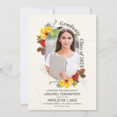 Schattige 2025 Afstudeerder Elegant Foto Afstudeer Kaart (Voorkant)