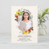 Schattige 2025 Afstudeerder Elegant Foto Afstudeer Kaart (Staand voorkant)