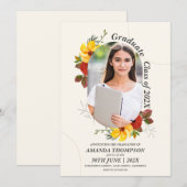 Schattige 2025 Afstudeerder Elegant Foto Afstudeer Kaart (Voorkant / Achterkant)