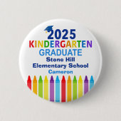 Schattige 2025 Kleuterschool Afstuderen Custom Nam Ronde Button 5,7 Cm (Voorkant)