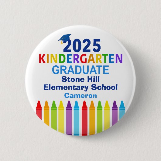 Schattige 2025 Kleuterschool Afstuderen Custom Nam Ronde Button 5,7 Cm (Voorkant)