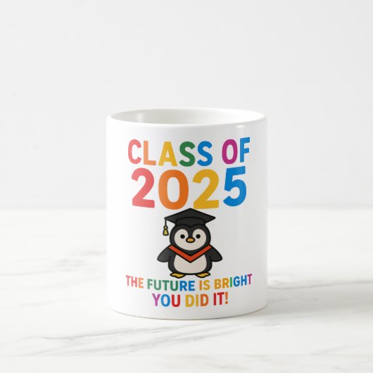 Schattige 2025 Penguin Afstuderen Koffiemok (Center)