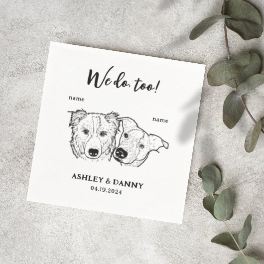 Schattige 2 Dogs Pet We Do Too Cocktail Wedding Servet