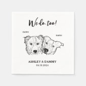 Schattige 2 Dogs Pet We Do Too Cocktail Wedding Servet (Voorkant)