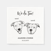 Schattige 2 Dogs Pet Wij doen ook Bruiloft Servet (Voorkant)
