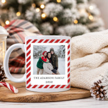 Schattige 2-foto-collage Kerst Rode Strepen Custom