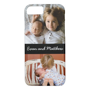 Schattige 2 foto gepersonaliseerde Kinder iPhone 8 Case-Mate iPhone Case