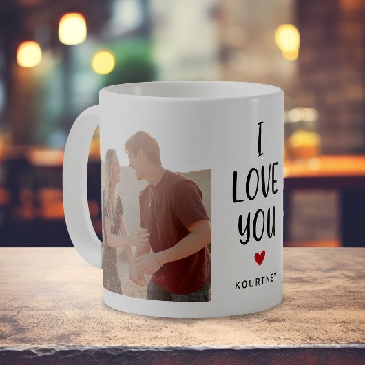 Schattige 2 Foto 'I LOVE YOU' Gift Koffiemok