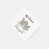 Schattige 2 katten gezicht huisdier doen we te coc servet (Hoek)