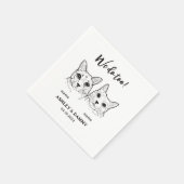 Schattige 2 Katten Huisdier Wij Doen Ook Cocktail Servet (Hoek)