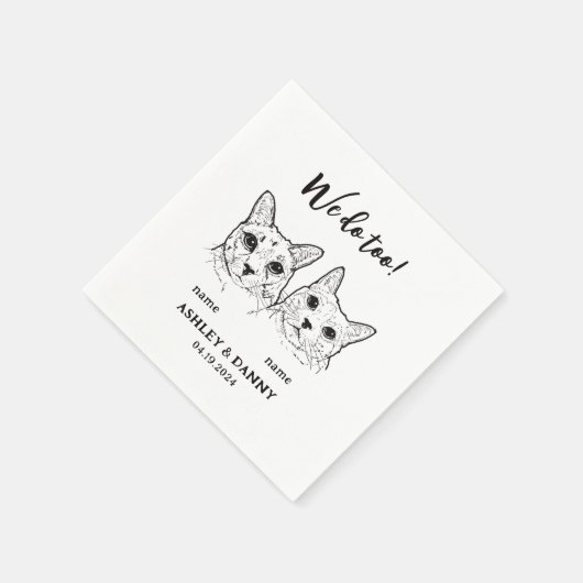 Schattige 2 Katten Huisdier Wij Doen Ook Cocktail Servet (Hoek)