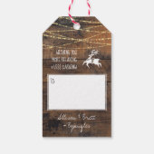 Schattige 2-zijdig rendier icoon rustieke houten f cadeaulabel (Achterkant)