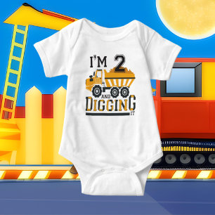 schattige 2de-Birthday-vuilniswagen Romper
