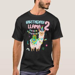 Schattige 2e verjaardag Lama 2 jaar oud thema Alpa T-shirt
