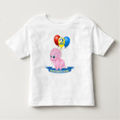 Schattige 2e Verjaardag Meisje Roze Baby Tricerato Kinder Shirts (Voorkant)