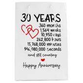 Schattige 30-jarig jubileumfeest medium cadeauzakje (Voorkant)