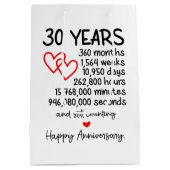 Schattige 30-jarig jubileumfeest medium cadeauzakje (Achterkant)