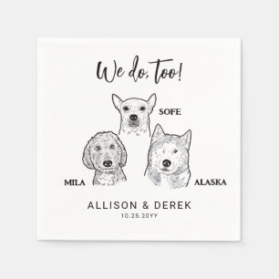 Schattige 3 Dogs Faces Pet Name Wij doen ook Trouw Servet