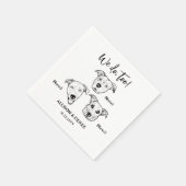 Schattige 3 honden huisdier doen we ook bruiloft servet (Hoek)