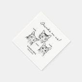 Schattige 3 katten Drinken op ons bruiloft Servet (Hoek)