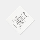 Schattige 3 katten juichen huwelijkscocktail servet (Hoek)