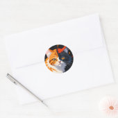 Schattige 3-kleuren kattengezicht ronde sticker (Envelop)