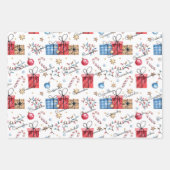 Schattige, 3 namen, kerstpatronen 19x29 inpakpapier vel (Voorkant 2)