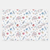 Schattige, 3 namen, kerstpatronen 19x29 inpakpapier vel (Voorkant)